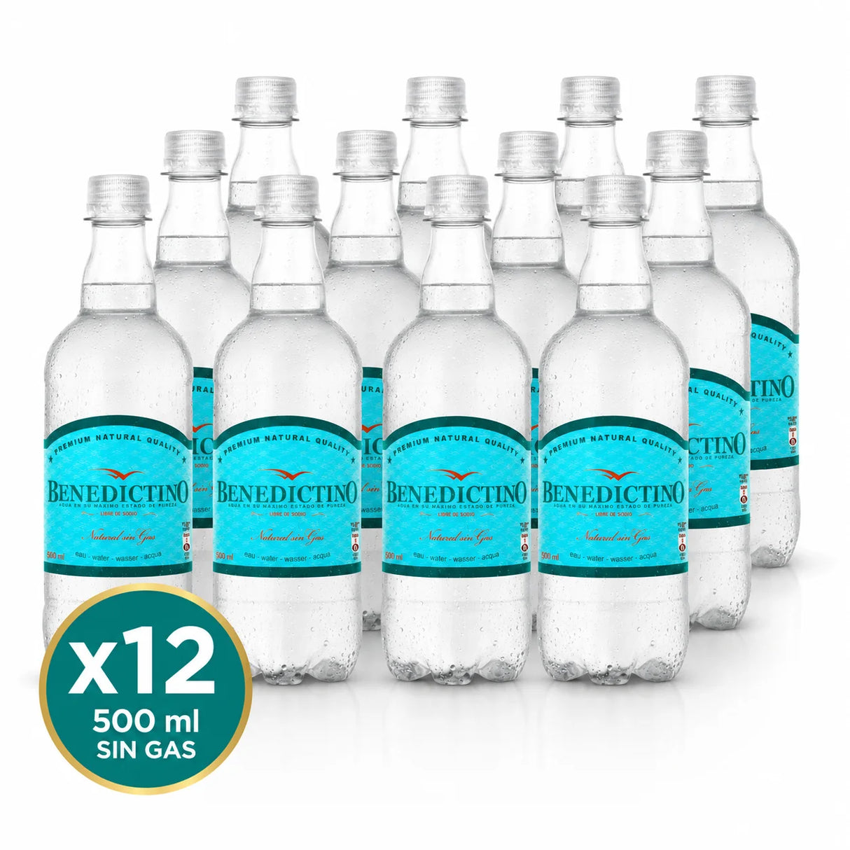 Agua Purificada Benedictino Sin Gas 500 ml (Pack x12)