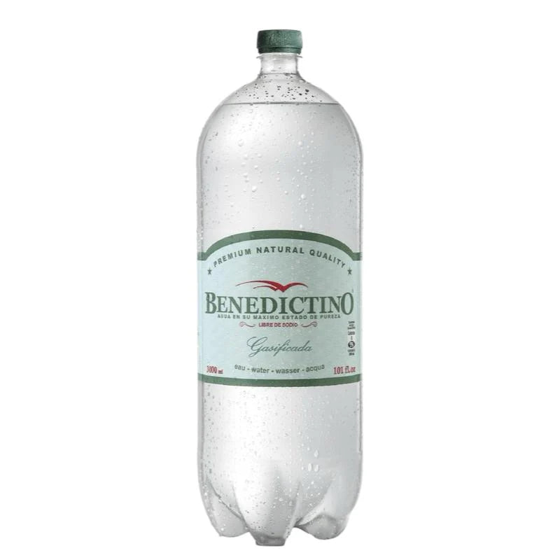 Agua Purificada Benedictino Con Gas 3 L
