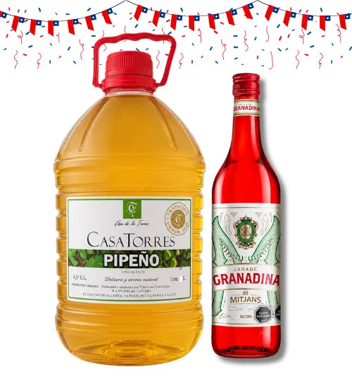 Pack Terremoto Dieciochero Pipeño Casa Torres 5L + Granadina Mitjans 900ml