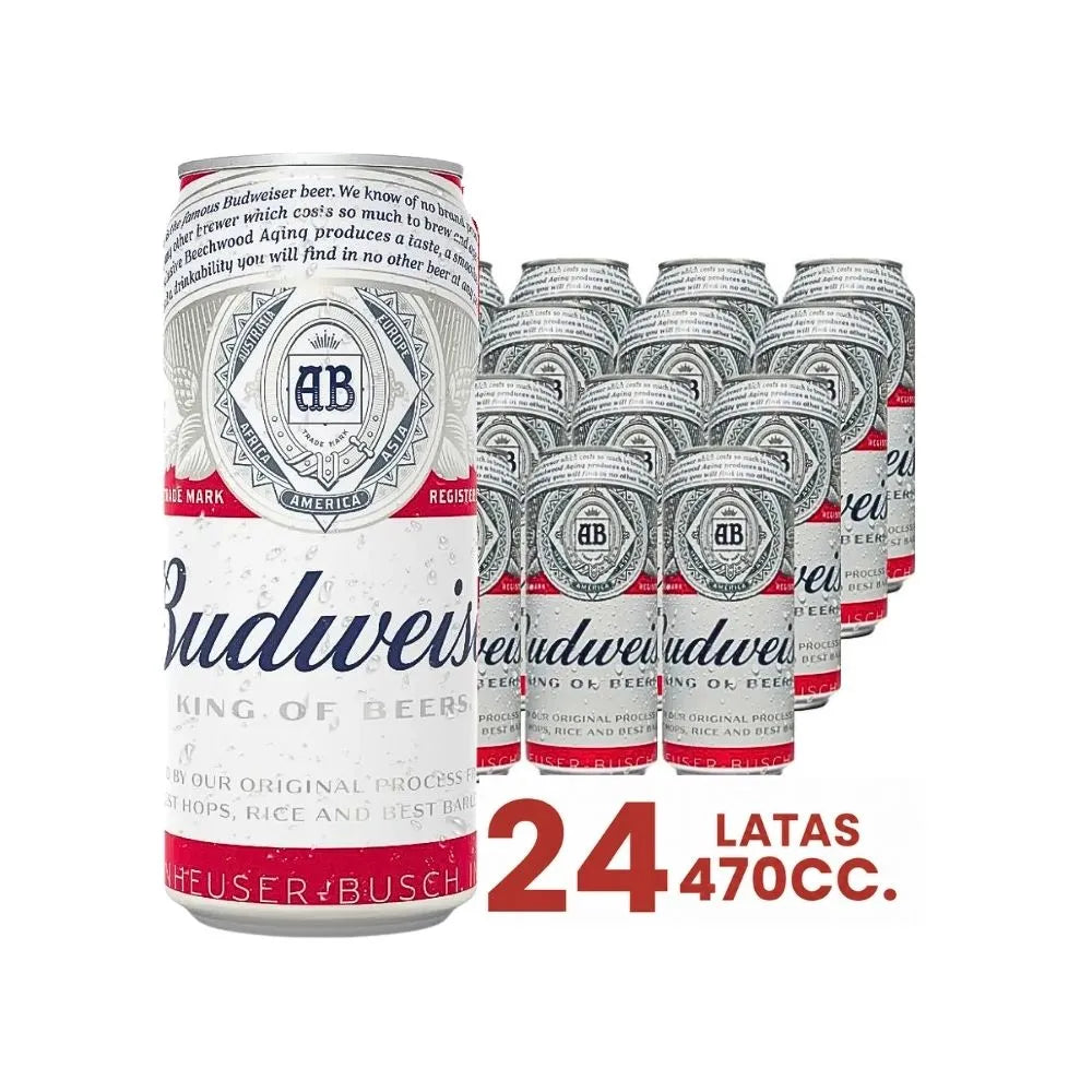 Cerveza Budweiser Lager Lata 473cc (Pack 24 un)