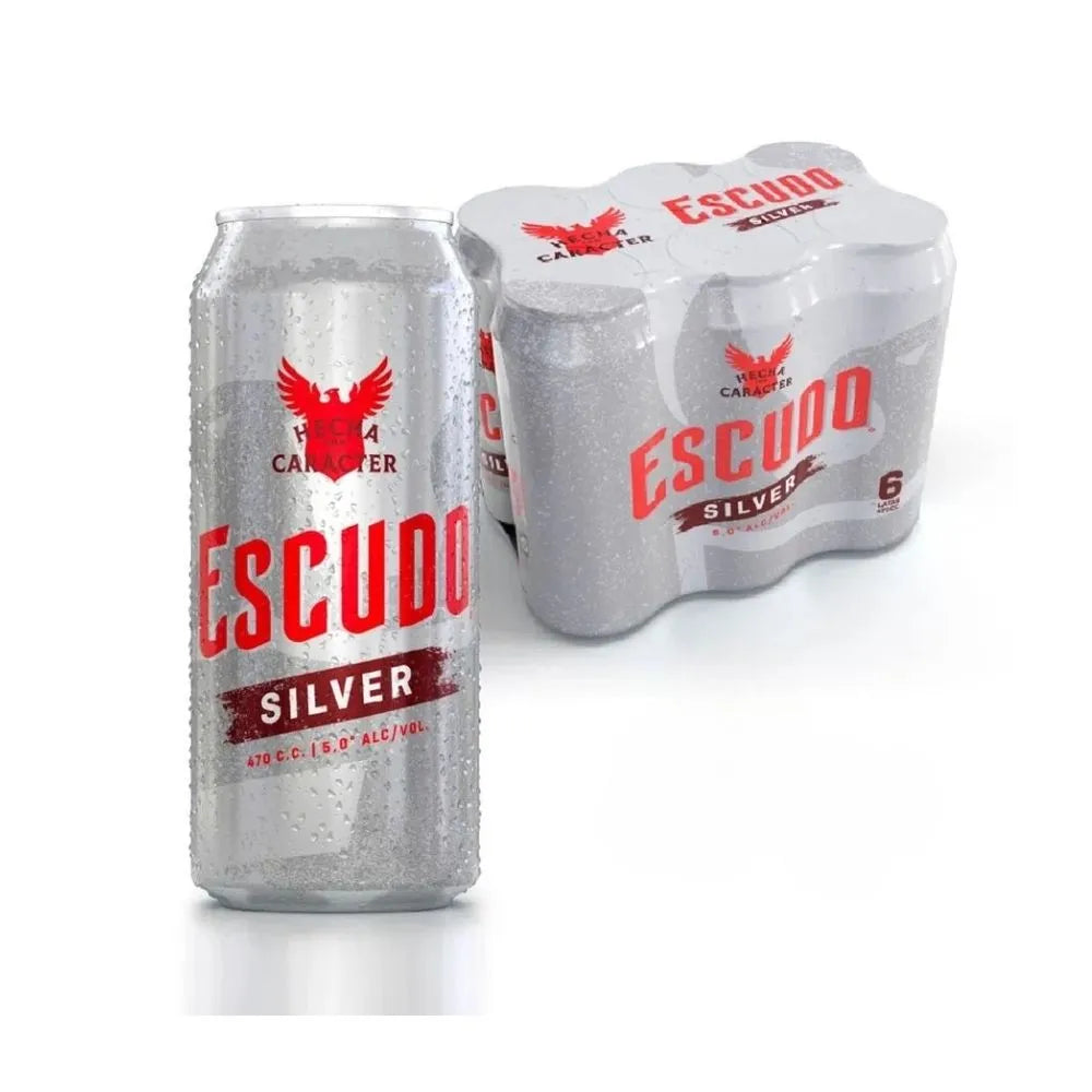 Cerveza Escudo Silver Lata 470cc (Pack 6 un)