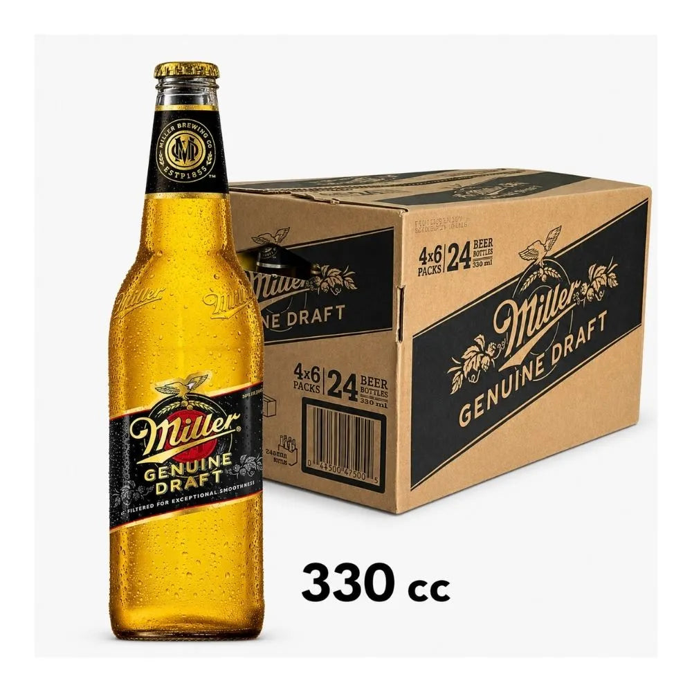 Cerveza Miller Genuine Draft Botella 330cc (Pack 24 un)