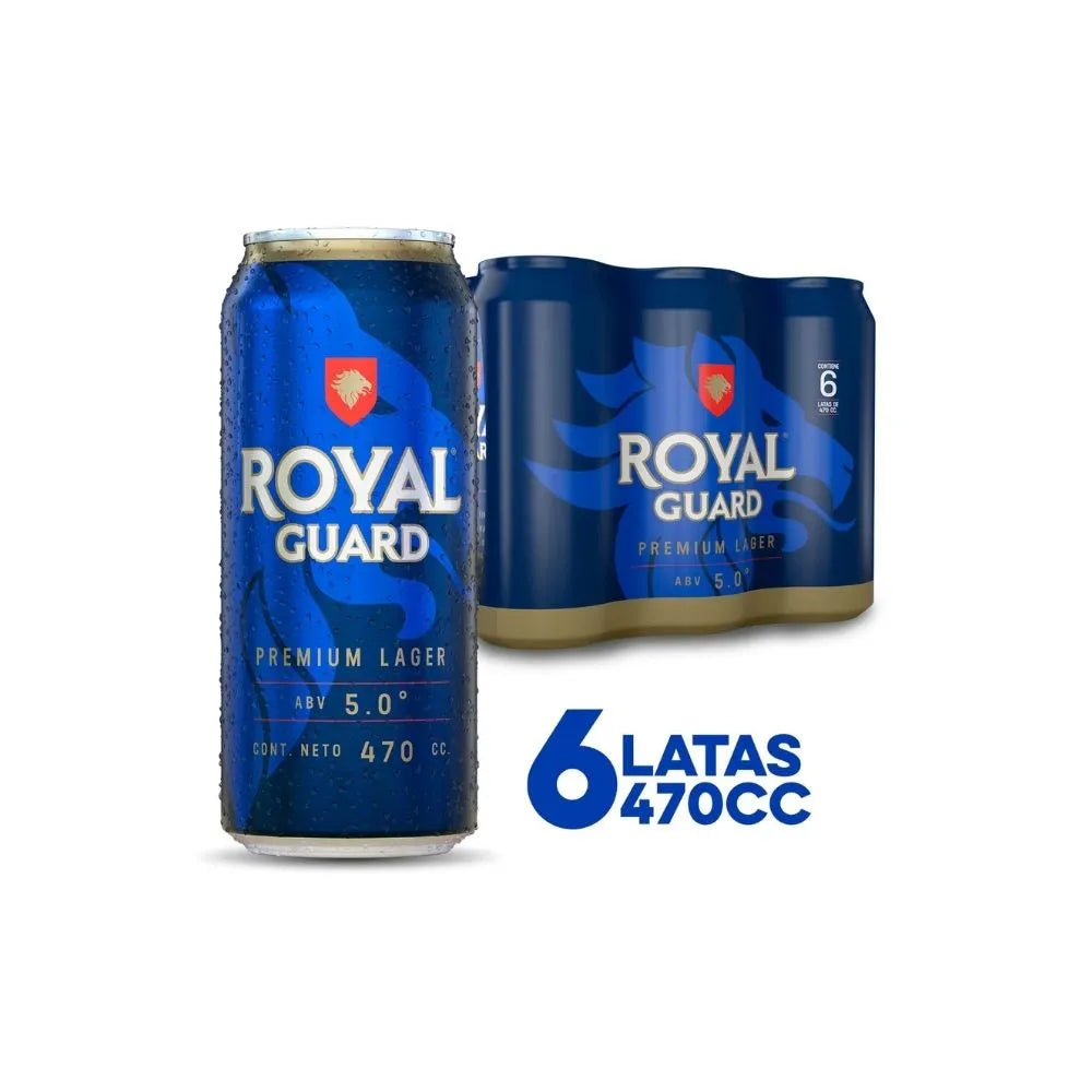 Cerveza Royal Guard Premium Lager Lata 470cc (Pack 6 un)