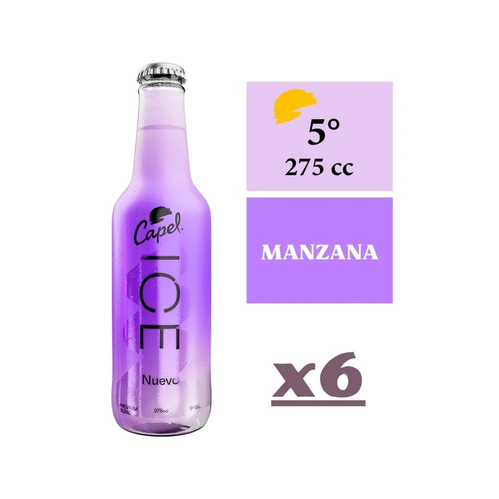 Cóctel Capel Ice Manzana X6 Botella 275cc