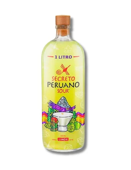 Botella de Cóctel Secreto Peruano Sour de 1 Litro listo para servir en Comercial Unlitro.