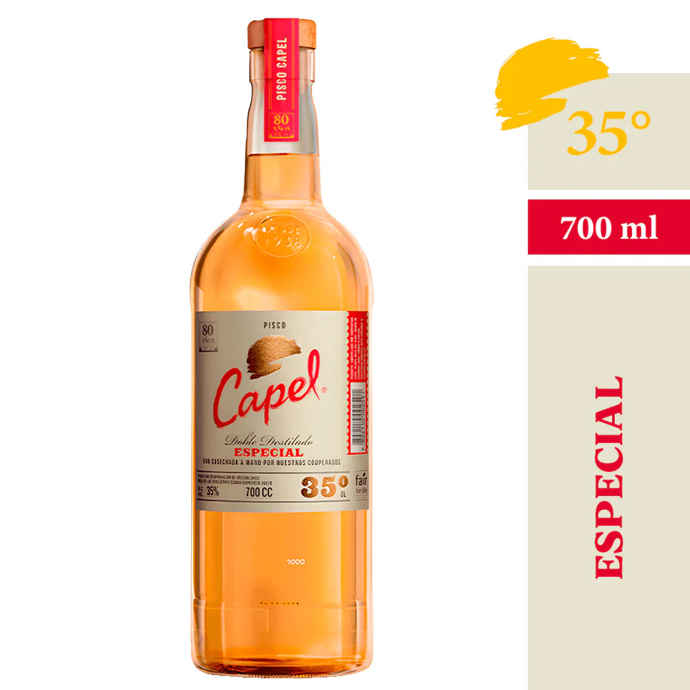 Botella de Pisco Capel Reservado de 35 grados y 700cc en Comercial Unlitro