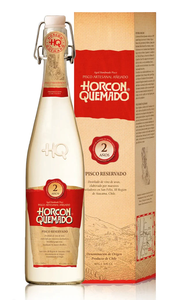 Botella de Pisco Horcón Quemado 2 Años de 40 grados y 645cc en Comercial Unlitro.
