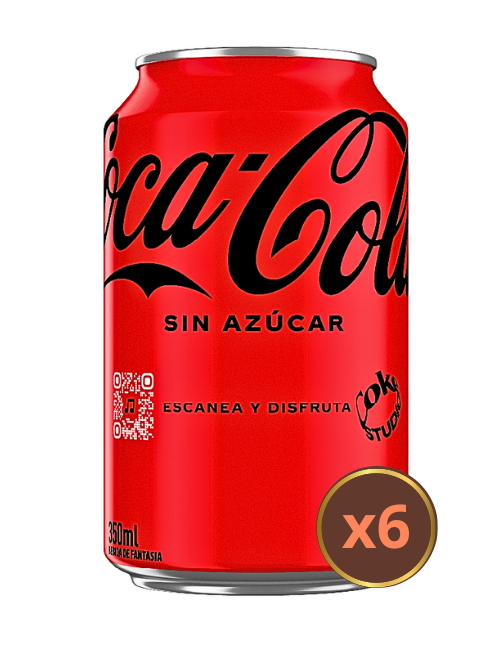 COCA COLA LATA  SIN AZUCAR X6  350ML