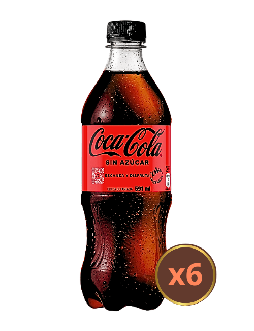 COCA SIN AZUCAR X6 591ML