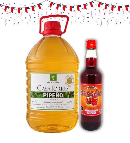 Pack Terremoto Dieciochero Pipeño Casa Torres 5L + Granadina San Juan 700ml