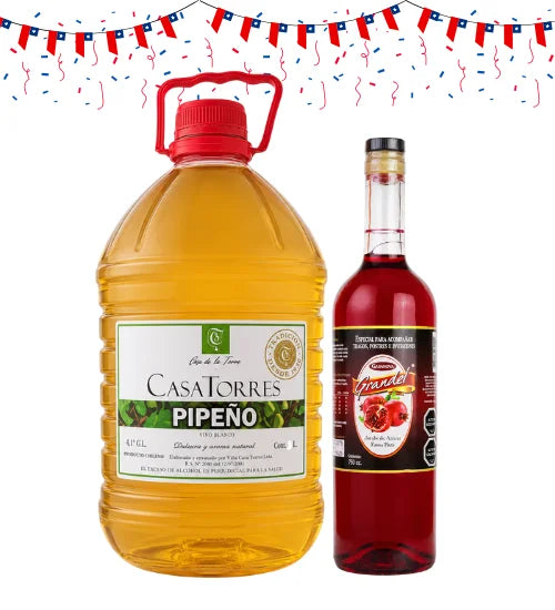 Pack Terremoto Dieciochero Pipeño Casa Torres 5L + Ganadina Grandel 750ml