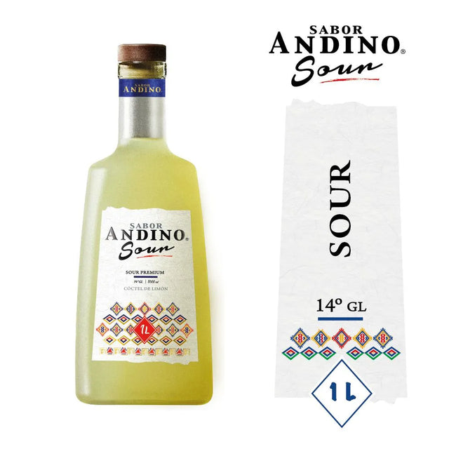 Botella de Cóctel Pisco Sour Andino Tradicional de 1 Litro en Comercial Unlitro.