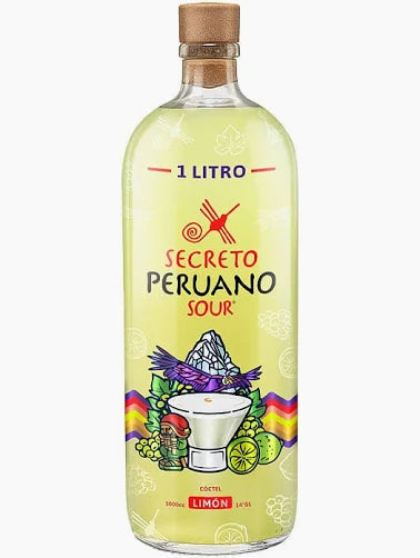 Botella de Cóctel Secreto Peruano Sour de 1 Litro listo para servir en Comercial Unlitro.