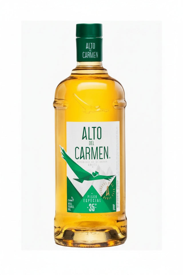 Botella de Pisco Alto del Carmen de 35 grados Reservado y 1 Litro en Comercial Unlitro.