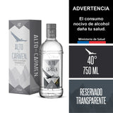 Botella de Pisco Alto del Carmen 40 grados Transparente Doble Destilado de 750cc en Comercial Unlitro.