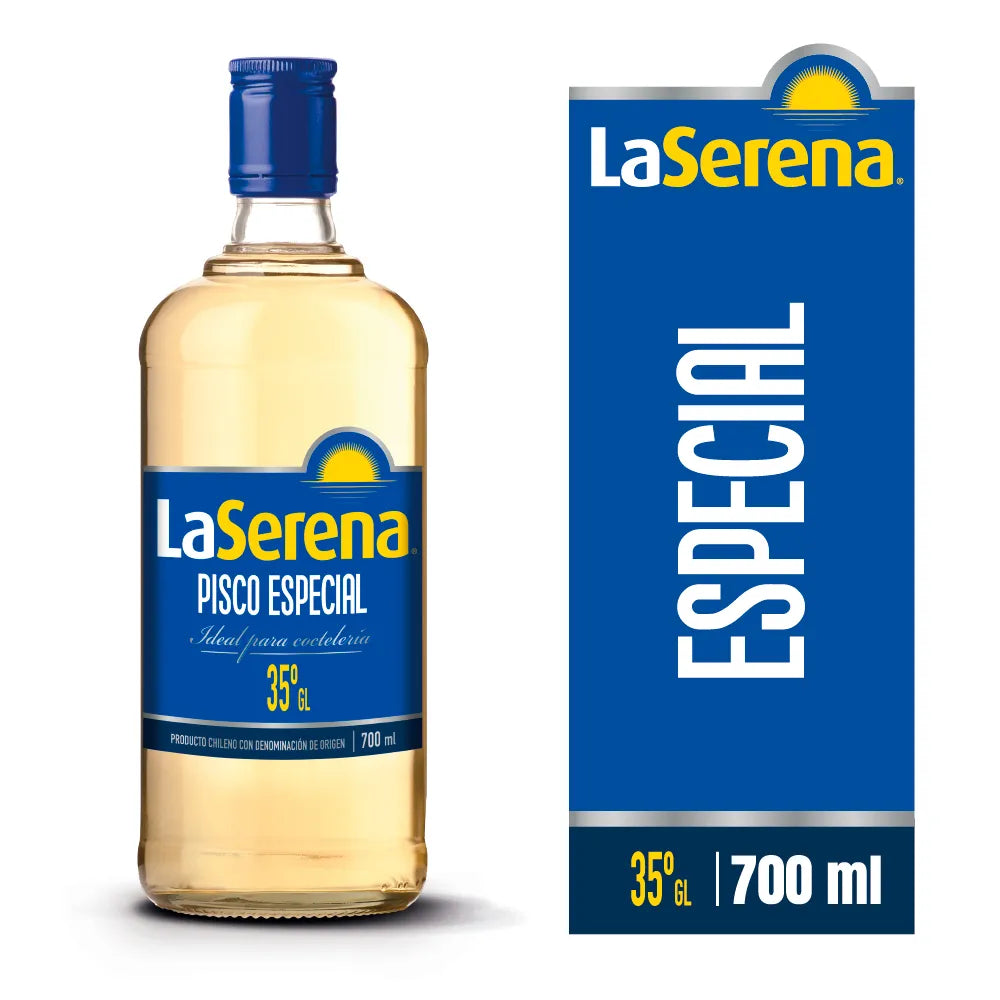 Botella de Pisco La Serena de 35 grados y 700cc en Comercial Unlitro.
