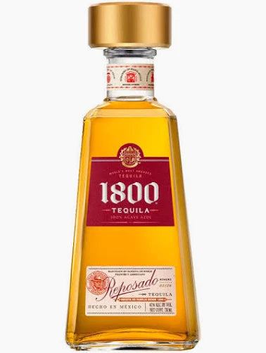 Botella de Tequila 1800 Reposado de 750cc, tequila premium 100% agave azul madurado en barricas de roble disponible en Comercial Unlitro.